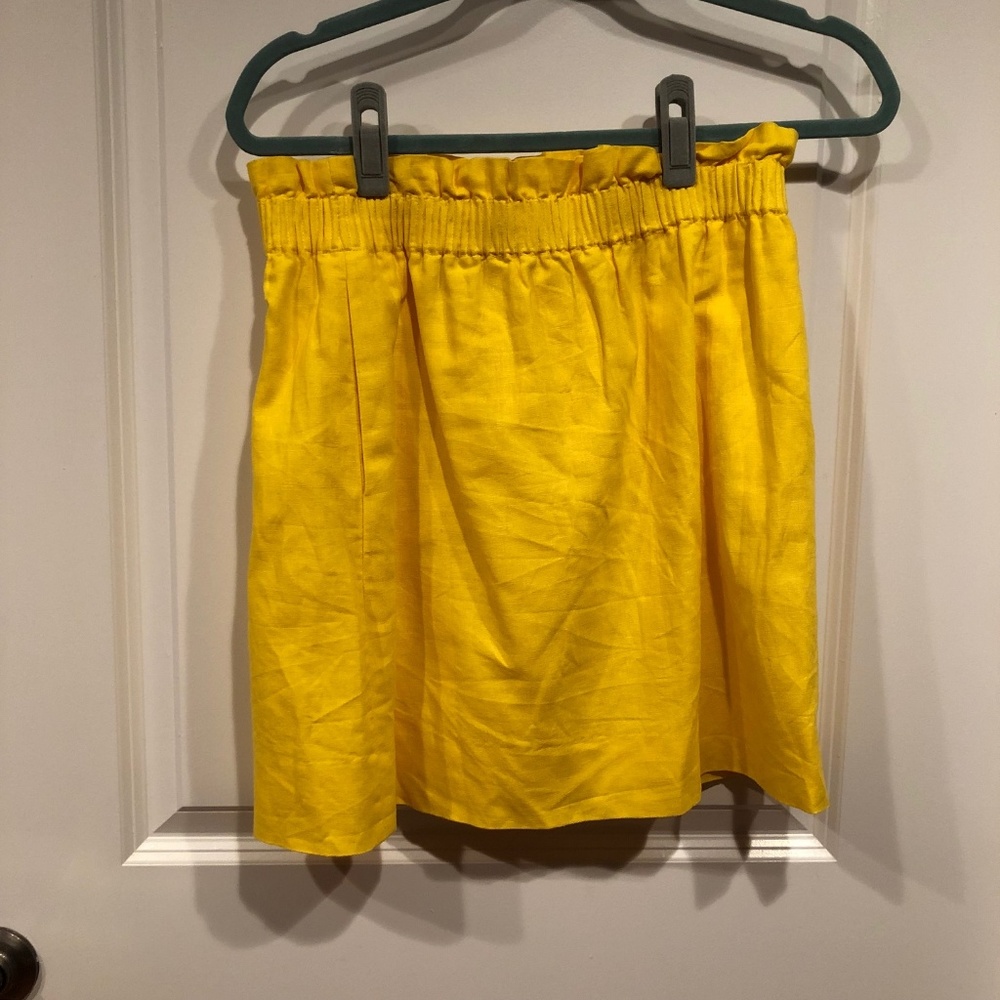 Bright yellow linen J.Crew size 6 skirt